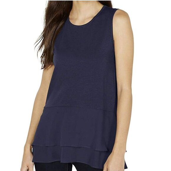 Ann Taylor Sleeveless Chiffon Tiered Top - Picture 1 of 15